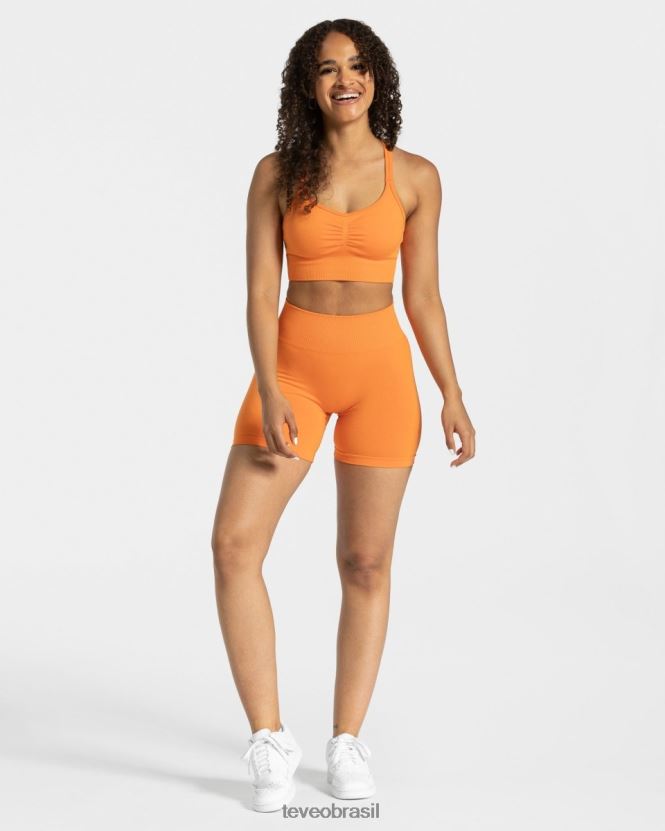 roupas mulheres TEVEO FJ4TZV220 short scrunch atemporal laranja