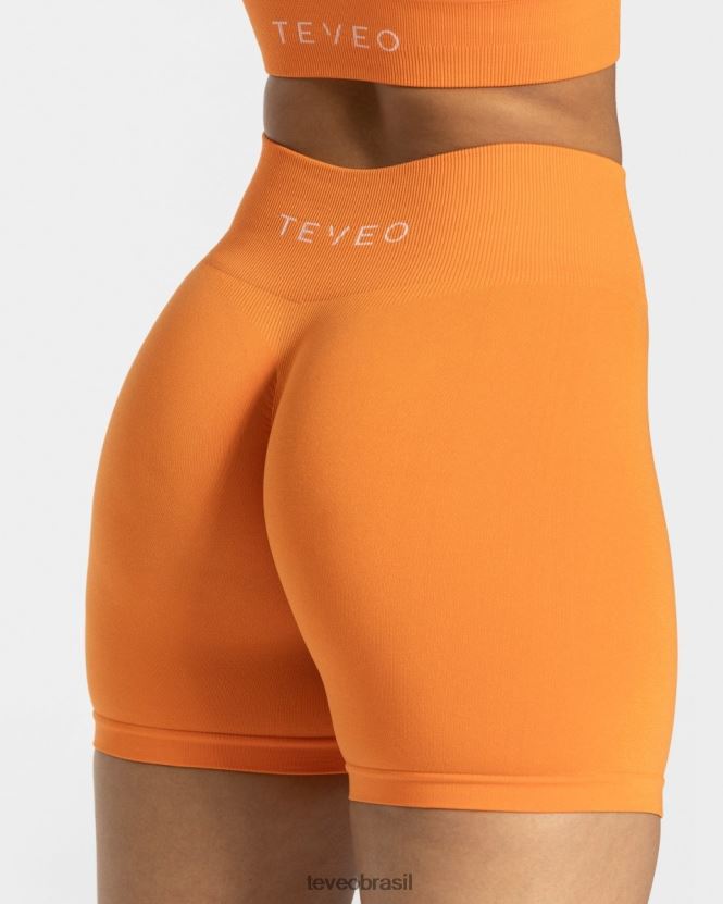 roupas mulheres TEVEO FJ4TZV220 short scrunch atemporal laranja