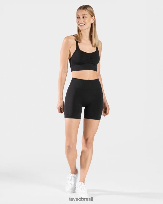 roupas mulheres TEVEO FJ4TZV223 short scrunch atemporal preto