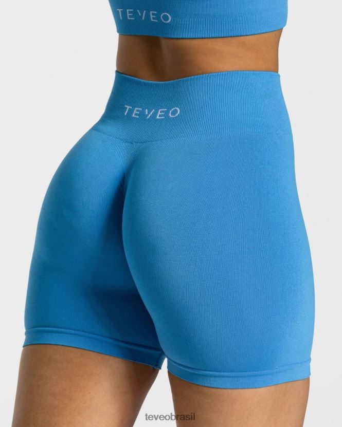 roupas mulheres TEVEO FJ4TZV224 short scrunch atemporal verão azul