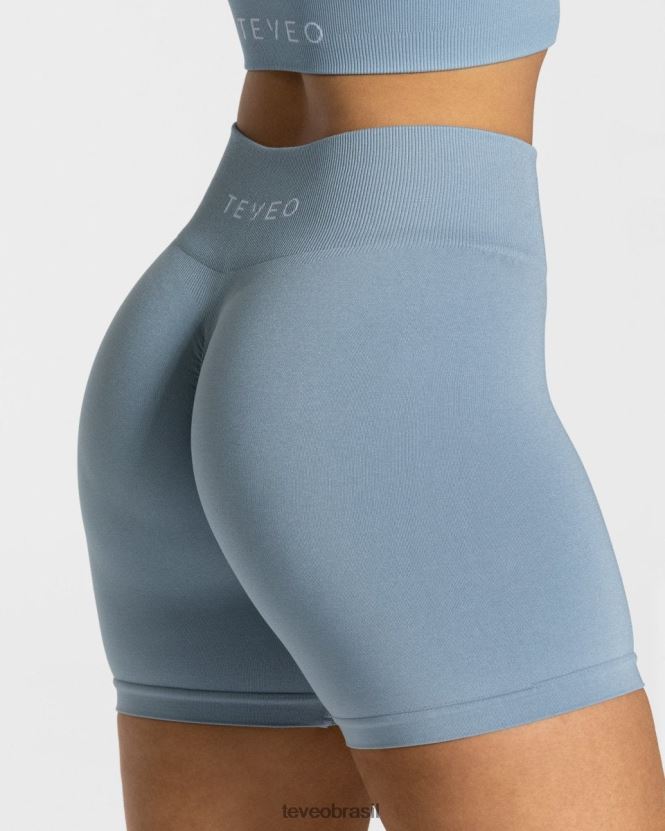 roupas mulheres TEVEO FJ4TZV225 short scrunch atemporal aço azul