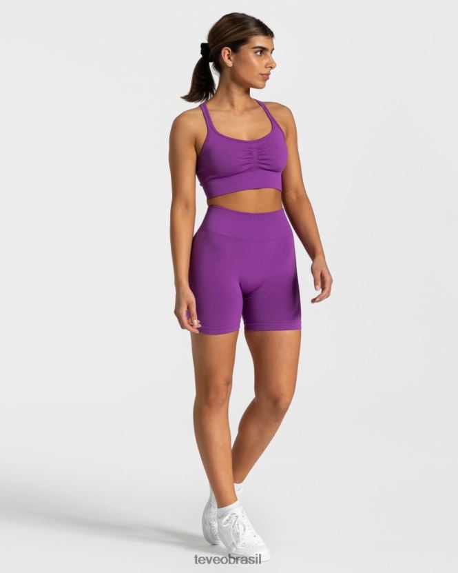 roupas mulheres TEVEO FJ4TZV227 short scrunch atemporal roxo