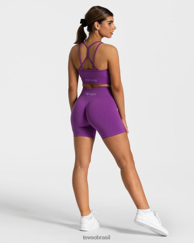 roupas mulheres TEVEO FJ4TZV227 short scrunch atemporal roxo