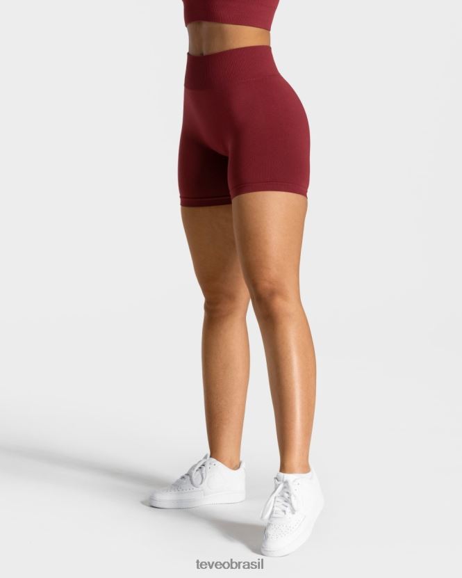 roupas mulheres TEVEO FJ4TZV228 short scrunch atemporal vinho vermelho