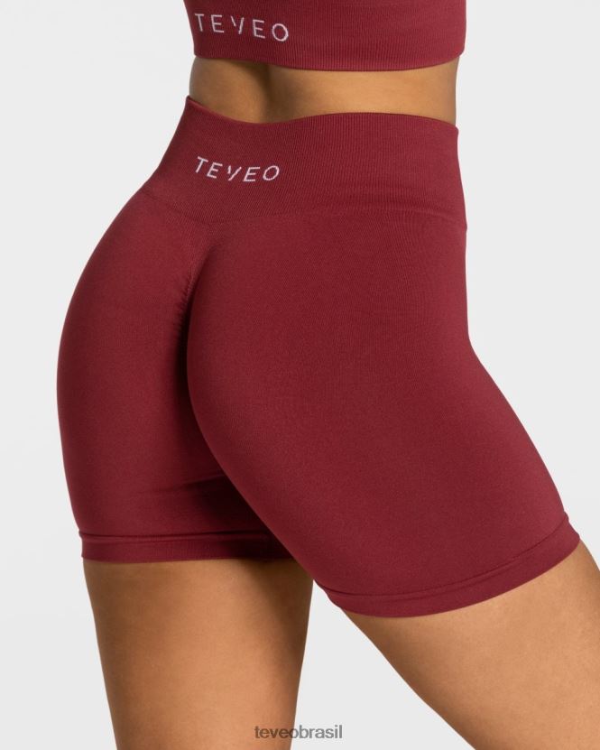 roupas mulheres TEVEO FJ4TZV228 short scrunch atemporal vinho vermelho