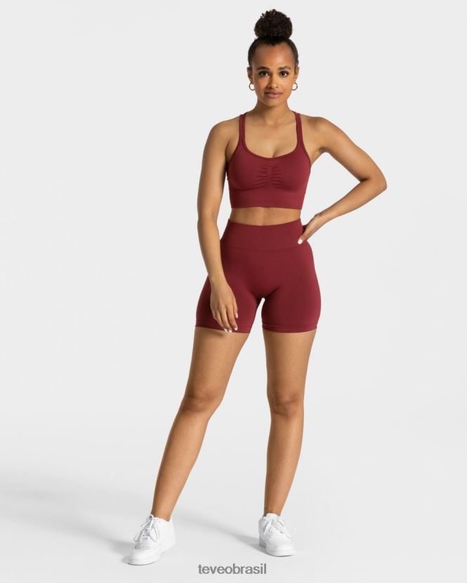 roupas mulheres TEVEO FJ4TZV228 short scrunch atemporal vinho vermelho
